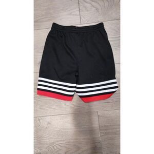 Adidas boys black and white red stripe activewear shorts 4T